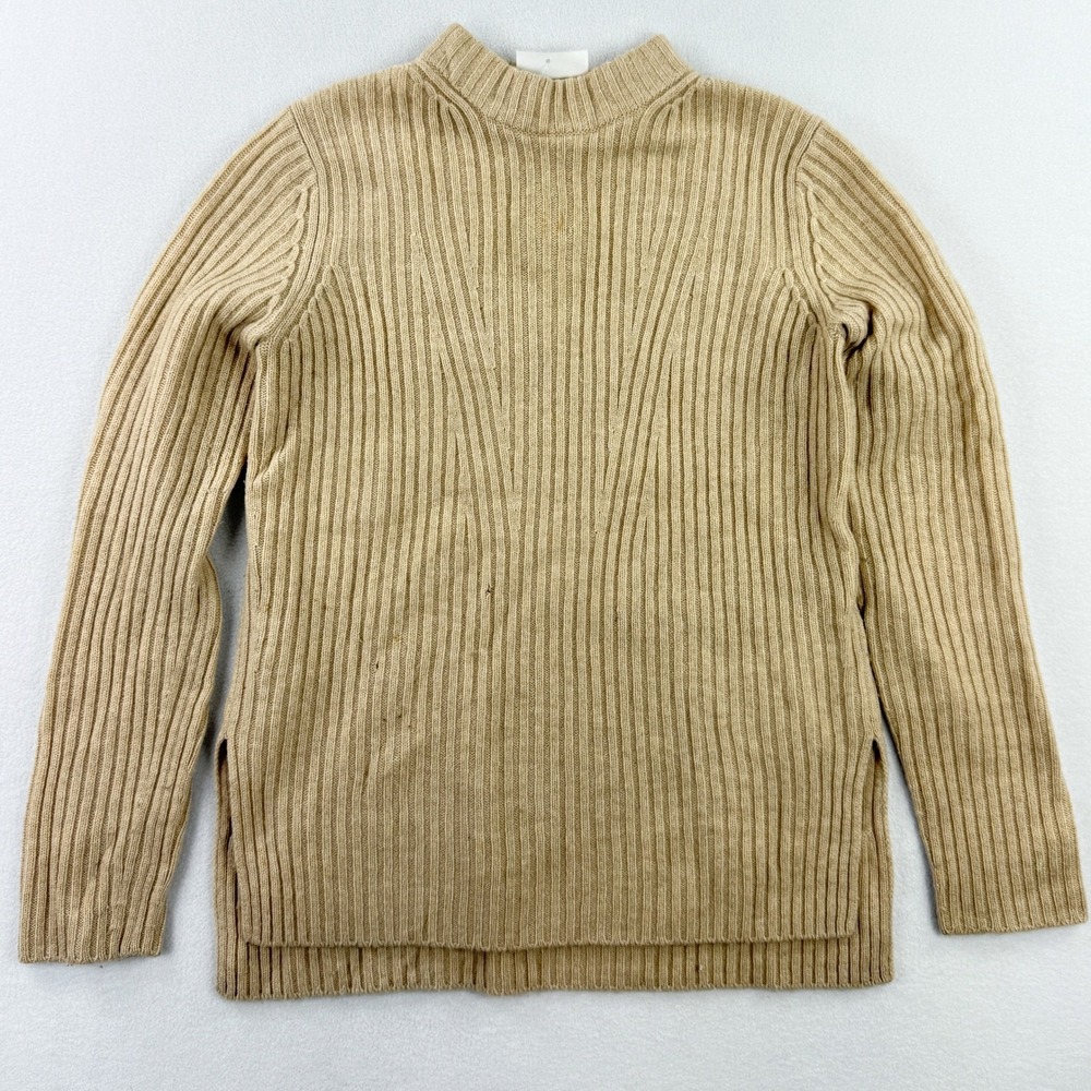 VINCE Sweater Mockneck Wool Cashmere Ribbed Sweater Size XS Womens Tan NEW